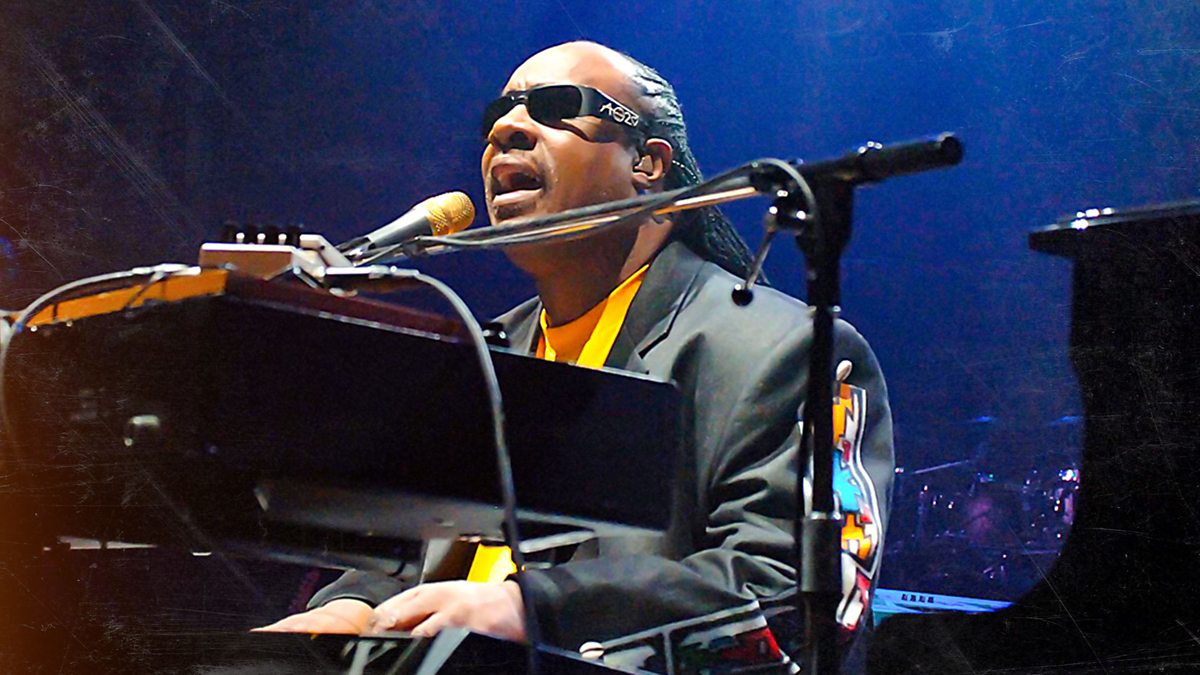 Stevie Wonder performing live on stage